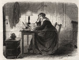 Sophie Germain (1776-1831) francia matematikus portréja (Marie-Sophie Germain portréja francia matematikus, fizikus és filozófus) - metszet 1860 - alkotó: Unknown artist