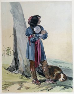Egy huron, kanadai indián portréja a kutyájával – Coke Smyth, London „” Shyth vázlatai a Kanadában” című filmben alkotó: Unknown artist