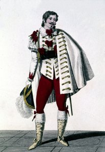 Louis Antoine Ponchard tenor (1787-1866) portréja Lisberg gróf szerepében Auber „Hó” vagy „Az új Ewinard” című filmjében. alkotó: Unknown artist