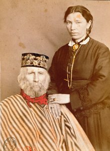 Portré az olasz hazafiról és a Risorgimento Giuseppe Garibaldi hőseiről (1807-1882) harmadik feleségével, Francesca Armosinóval alkotó: Unknown artist