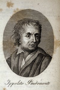 Ippolito Pindemonte (1753-1828) olasz költő, Ugo Foscolo (1778-1827) költő és drámaíró barátjának portréja. Metszet a XIX. alkotó: Unknown artist
