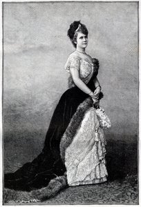 Erzsébet Pauline Románia királynőjének portréja, Ottilie Louise de Wied, Carmen Sylva (1843-1916), I. Károly király felesége - 1893-as metszet - Wiedi Erzsébet, Románia, 19. század vége-XX. század eleje - Erzsébet portréja ( 1843-1916), királynő alkotó: Unknown artist