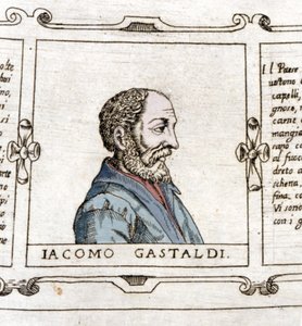 Giacomo Gastaldi (? - 1566) térképész (geográfus) portréja. alkotó: Unknown artist