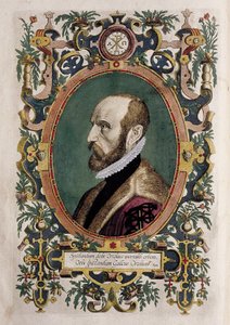 Abraham Ortelius térképész portréja (színes metszet) alkotó: Unknown artist