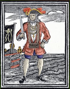 Bartholomew „Black Bart” Roberts kalóz portréja. alkotó: Unknown artist
