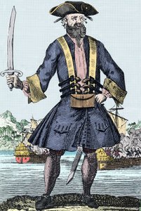 Edward Teach dit Barbenoire kalóz portréja (Feketeszakáll vagy Feketeszakáll alkotó: Unknown artist