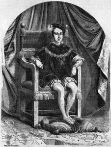 A fiatal VI. Edward angol és ír király (1537-1553) portréja, a XIX. századi metszet. alkotó: Unknown artist
