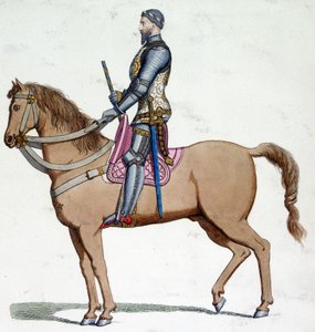 Bernabo Visconti (1319-1385), milánói ura portréja lován. alkotó: Unknown artist