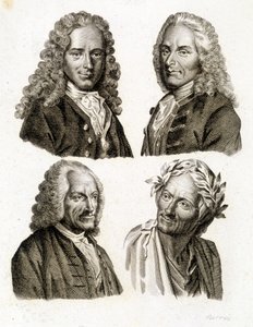 Voltaire portréi különböző korokban - metszet alkotó: Unknown artist