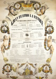 Giuseppe Verdi (1813-1901) olasz zeneszerző „” Aida” című operájának plakátja, a velencei La Fenice színház 1843-1844-es előadásához. alkotó: Unknown artist