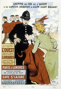 A Nyugati Vasút és a Párizs-London vasút posztere, Grun alkotó: Unknown artist
