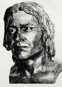 Őstörténet: Cro-Magnon emberének rekonstrukciója (mellszobor), Mac Grégor nyomán. alkotó: Unknown artist