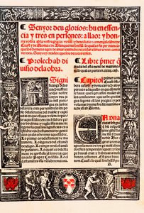 Raymond Lulle „Blanquerna” prológusa katalánul Ramon Llull, spanyolul Raimundo Lulio (Lullo) (Lull), katalán filozófus, teológus és költő (1235-1315) alkotó: Unknown artist