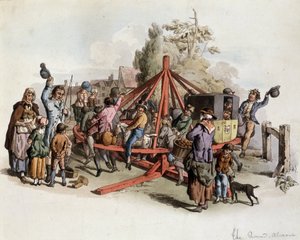 Nyilvános lovaglás Nagy-Britanniában - litográfia, deb. 19. század alkotó: Unknown artist