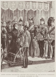 Viktória királynő kitünteti a tiszteket és a katonákat alkotó: Unknown Artist