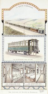 Orléans-i vasutak: a Bordeaux Rapid autók külső és belső képe alkotó: Unknown artist