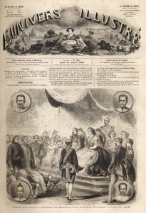 A sziámi nagykövetek fogadása III. Napóleon császár és Eugenie császárné által a Fontainebleau-i palotában, 1861. június 27. - „Reception des ambassadeurs du Siam par Napoleon III et l