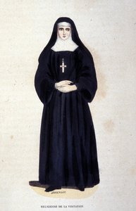 Religious of the Visitation, Saint François de Sales és Saint Jeanne de Chantal által 1610-ben alapított rend. 19. századi metszet. alkotó: Unknown artist