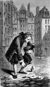 Bernard de Jussieu ábrázolása, amint egy cédrust hozott be Libanonból Franciaországba 1734-ben. Metszet alkotó: Unknown artist