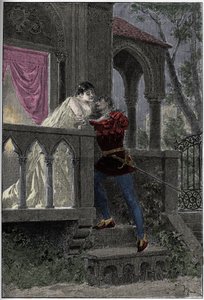 A „Rómeó és Júlia” című Opera bemutatása Hector Berlioztól a Párizsi Operában. Metszet 1888-ból. alkotó: Unknown artist