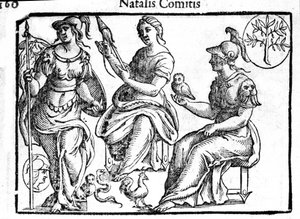 Az isteni Athéné ábrázolása. Metszet Natalia gróf "Mitológiája és meséiből". 1637 alkotó: Unknown artist