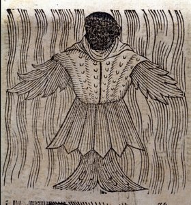 A tengeri szerzetes, a képzeletbeli hal és a tengeri szörnyeteg ábrázolása. Metszet a „Prodigiorum ac ostentorum chronicon”-ból, Conrad Lycosthenes (Konrad Wolffhart) alkotó: Unknown artist