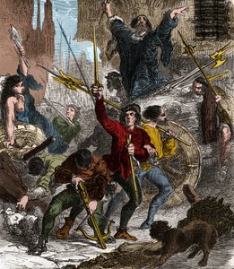Revolt des Maillotins az adó ellen: a nép felemelkedése VI. Károly Valois király uralkodása alatt következett be 1382-ben. alkotó: Unknown artist