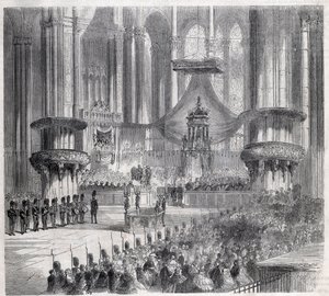 Risorgimento – Te Deum ünnepe a milánói dómban Olaszország és Franciaország királyainak jelenlétében alkotó: Unknown artist