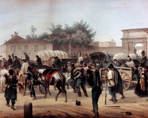 Risorgimento: Milánó öt napja (Cinque giornate di Milano) (1848. március 18-22.): ez az 1848-as forradalmak (az első olasz függetlenségi háború része) egyik első epizódja, amely a milánóiak felemelkedését jelentette. ellen felkelő lakosság alkotó: Unknown artist