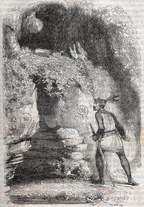 Roland megtalálja Medor (Medoro) és Angelique (Angelica) alakját – 1851-ben készült metszet Ludovico Ariosto „Dühös Roland”-ból” (Orlando furioso) (16. század), Ariosta néven ismert – A kiadás olasz nyelvről fordította a gróf Tressan és publis alkotó: Unknown artist