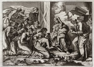 Royaumont Biblia, Újszövetség: A bölcsek imádása. alkotó: Unknown artist