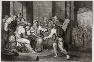 Royaumont Biblia, Újszövetség: Jézus Krisztus körülmetélése. Illusztráció 1811-ből. alkotó: Unknown artist