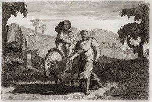 Royaumont Biblia, Újszövetség: Repülés Egyiptomba. alkotó: Unknown artist