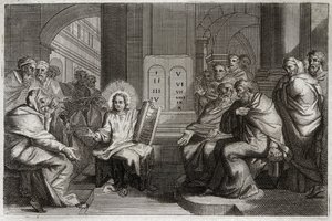 Royaumont Biblia, Újszövetség: Jézus a templomban az orvosok között. alkotó: Unknown artist
