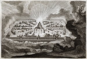 Royaumont Biblia, Újszövetség: Új Jeruzsálem. Az angyal Új Jeruzsálemet mutatja be Szent Jánosnak. Illusztráció 1811-ből. alkotó: Unknown artist