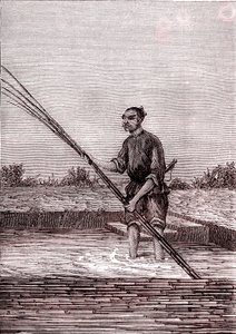 A nedves bambusz rozsdásodása, papírgyártás Kínában (Kr. e. 3. század) (metszet) alkotó: Unknown Artist