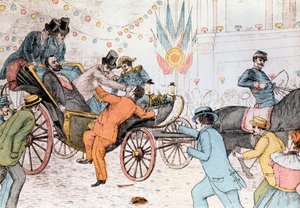 Sadi Carnot meggyilkolta Sante Jeronimo Caserio olasz anarchista, 1894. június 25-én (metszet) alkotó: Unknown artist