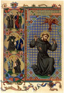 Assisi Szent Ferenc stigmát kap. 20. század eleje (kromo) alkotó: Unknown Artist