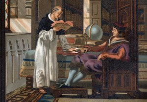 Szent Lajos (1214-1270), francia király és tanácsosa, Saint Vincent de Beauvais (kb. 1190-1264), „La Ciencia y sus Hombres par Louis Figuier” után. Barcelona 1881 alkotó: Unknown artist