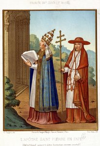 Szent Péter pápában bíboros kíséretében, XV. század második fele. alkotó: Unknown artist