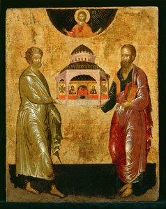 Szent Péter és Pál egy templomot ajándékoz Istennek alkotó: Unknown Artist