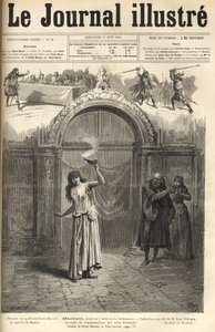 Sarah Bernhardt: Lady Macbeth a „Macbethben”, Shakespeare drámája, Jean Richepin adaptációja – Theater de la porte Saint-Martin – metszet az 1884-es „Le journal illustrious”-ban alkotó: Unknown artist