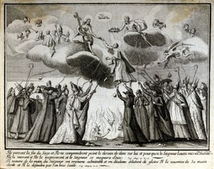 Szatirikus matrica a janzenizmus ellen. alkotó: Unknown artist