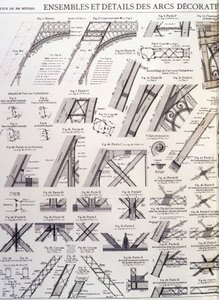 Az Eiffel-torony díszíveinek készletei és részletei - ipari formatervezés alkotó: Unknown artist