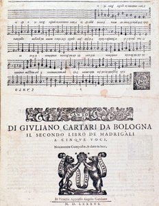 A Madrigálok kottalapja (2. könyv), Giuliano Cartari, Bologna alkotó: Unknown artist