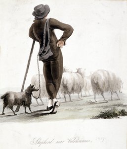 Pásztor Valenciennes közelében - akvarell alkotó: Unknown artist