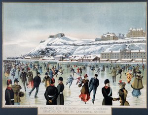 Korcsolyázás a Saint Laurent-en, Quebec, n.d. alkotó: Unknown artist