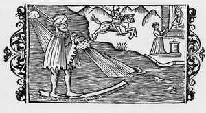 Varázsló, aki lottón kel át a tengeren – Olaus Magnus "Az északi nemzetek története" című könyvében, Róma, 1555 alkotó: Unknown artist