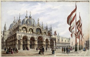 Szent Márk-bazilika - a „” Velence főbb nézeteit bemutató albumban”, ill. szerző: Marco Moro, szerk. Gio Brizeghel, v.1840 alkotó: Unknown artist