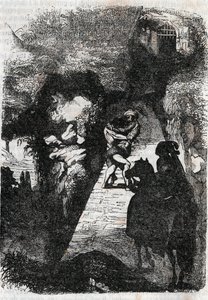 Harc Roland és Rodomont között – 1851-es metszet a „Dühös Roland” (Orlando furioso) című művéből (16. század), Ludovico Ariostotól, Ariosta néven ismert – Tressan gróf olasz nyelvről fordított kiadása, Gustave Harvard 1851. alkotó: Unknown artist